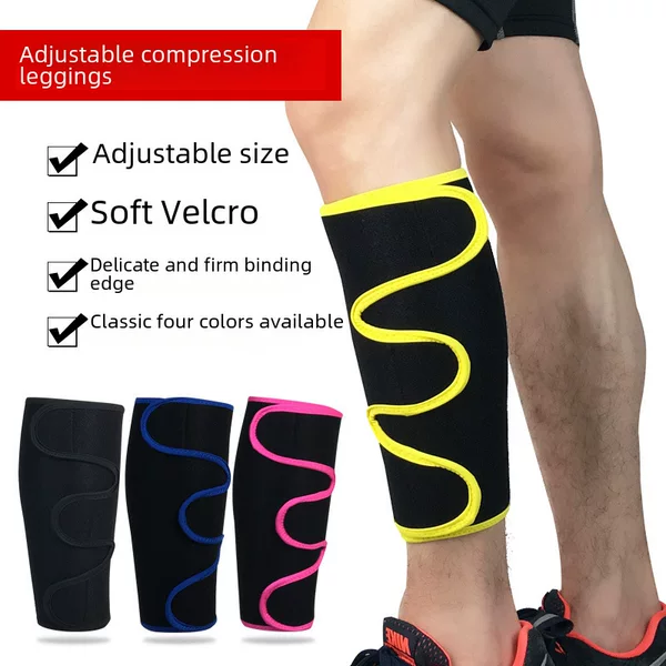 Anti-collision Velcro calf protection compression adjustment professional protective gear cycling running fitness Football leg sleeve Winding outdoor