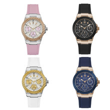 猜猜看批发GUES盖斯女手表时尚镶钻硅胶表带三眼防水石英表1094L1