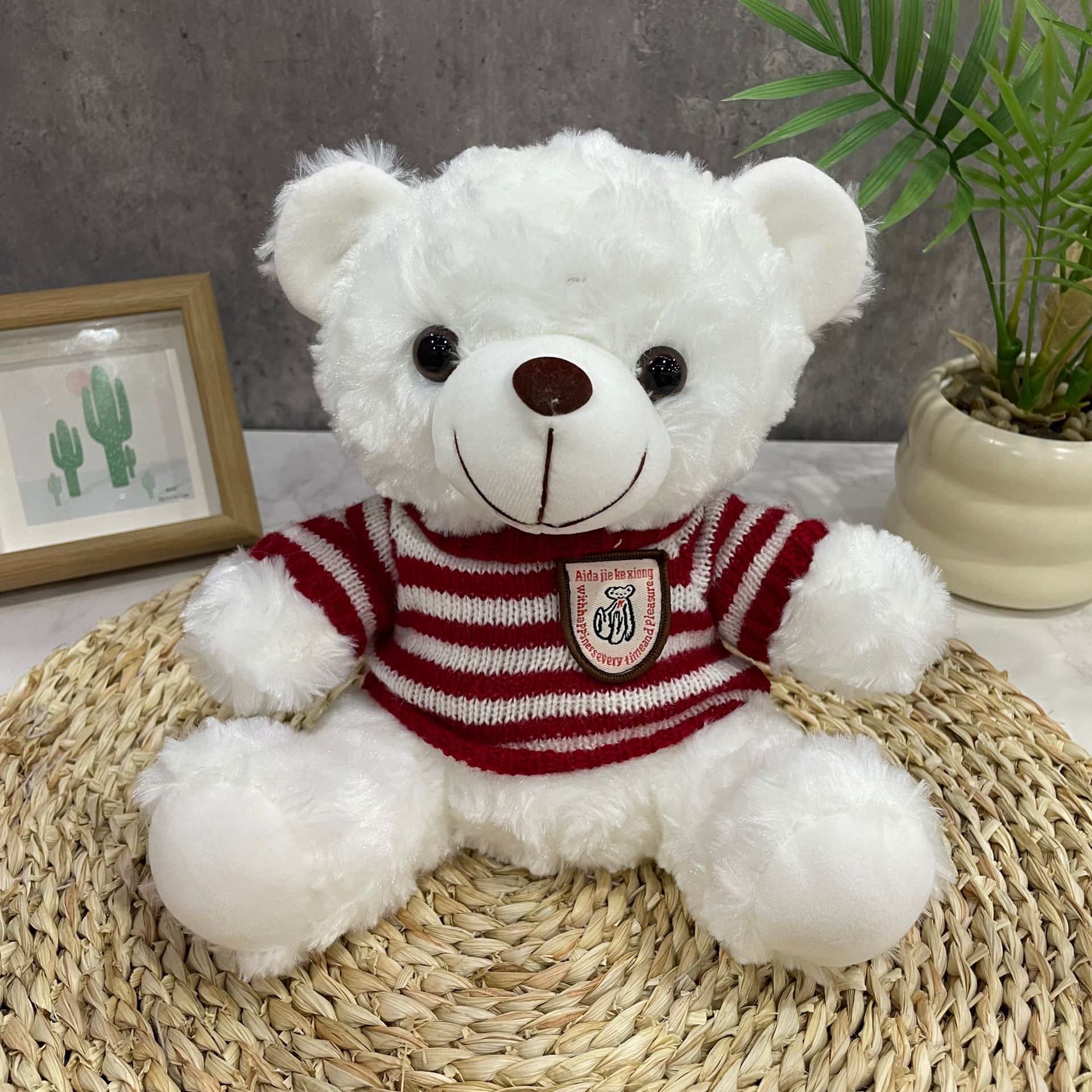 Teddy Bear se puede imprimir LOGO evento de vacaciones muñeca regalo para el hogar adornos de escritorio abrazar juguetes de peluche