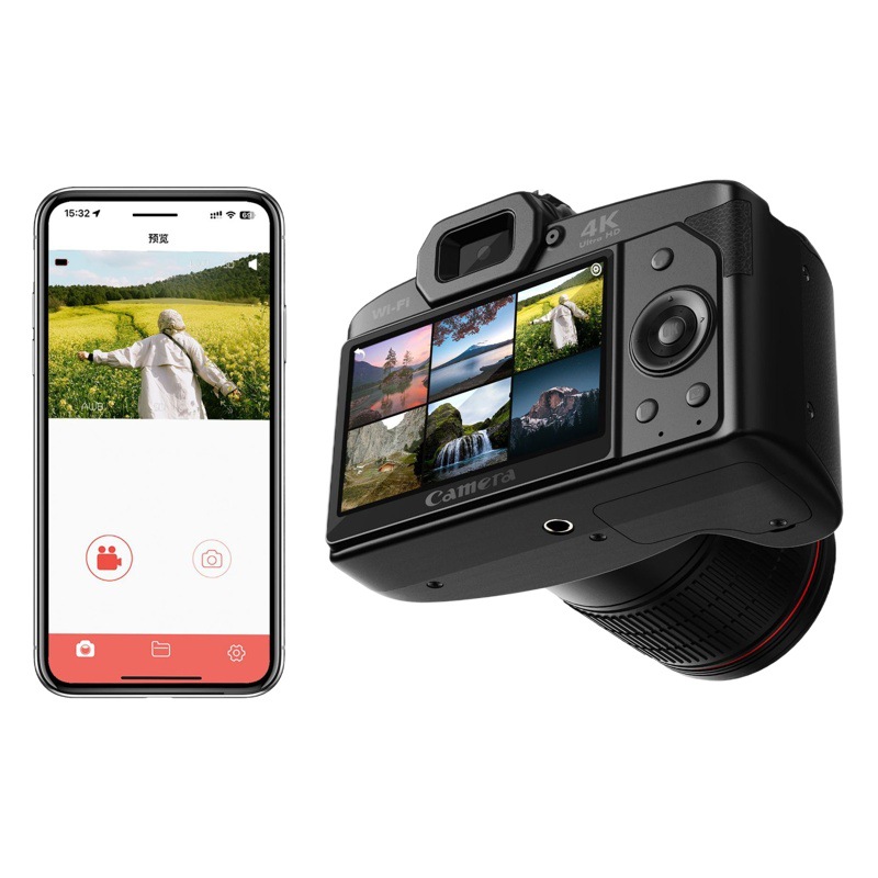 Nuevo 64 millones de píxeles D5 HD WiFi cámara digital 4K doble cámara visión nocturna DV Cámara transfronteriza