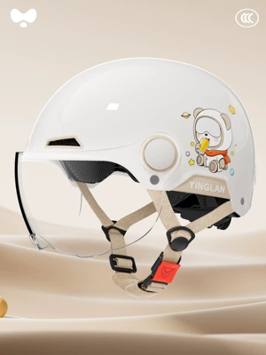 Motosiklet kaskı (dəbilqə), Cable Helmet Electric Vehicle - 3c-space-bear-transparent-short-lens-class-a-new-national-standard-one-size-fits-all