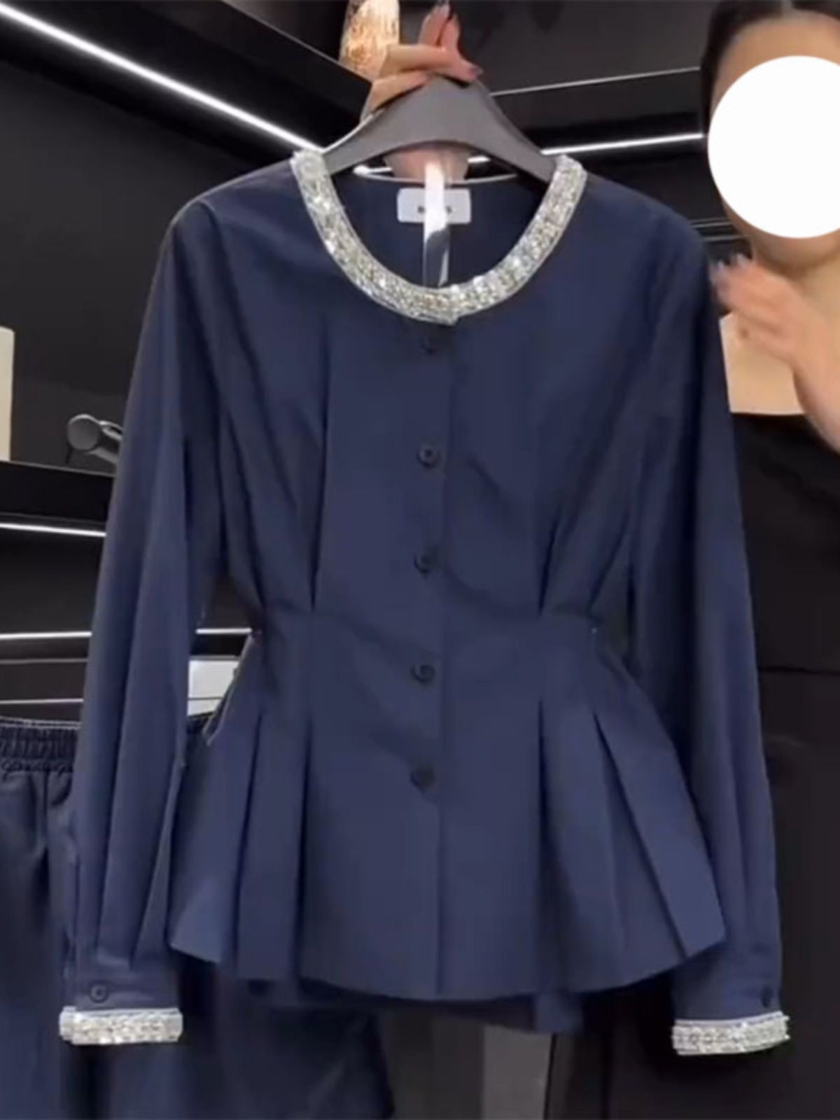 高级感长袖衬衫女年秋装新款大码女装时尚收腰显瘦裙摆上衣潮