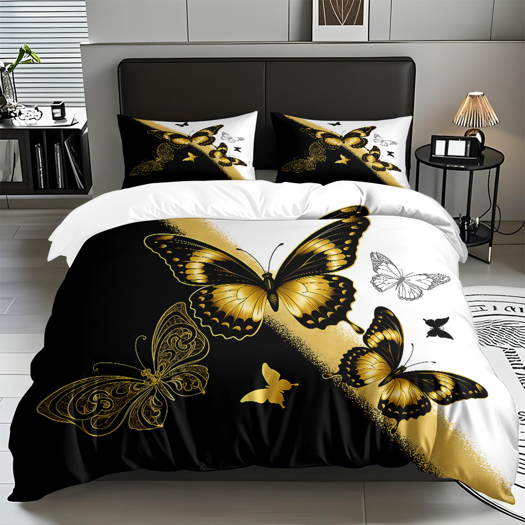 Su propia fábrica suministra directamente una variedad de colchas de impresión digital de mariposa. Comercio electrónico transfronterizo preferido para soportar el modo TEMU JIT.