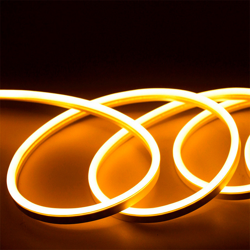 Tira de Luz de Neón Flexible de 12 mm, 12 V/24 V, Material de Silicona, Pegamento de PU, IP67, Iluminación Publicitaria, Letras Luminosas