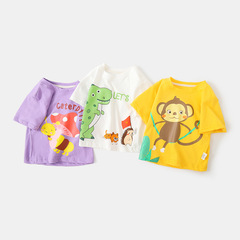 Baby short-sleeved T-shirt summer children's casual tops 1-year-old baby bottoming shirt thin girls fashionable boys summer clothes