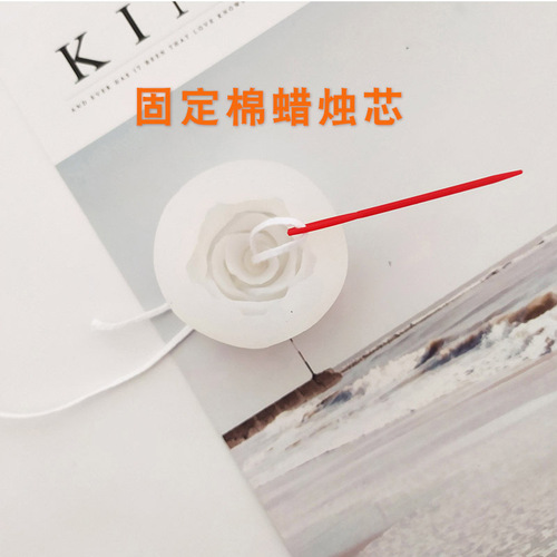 Wooden handle awl plastic needle fixed silicone mold cotton candle wick tool DIY handmade scented candle material