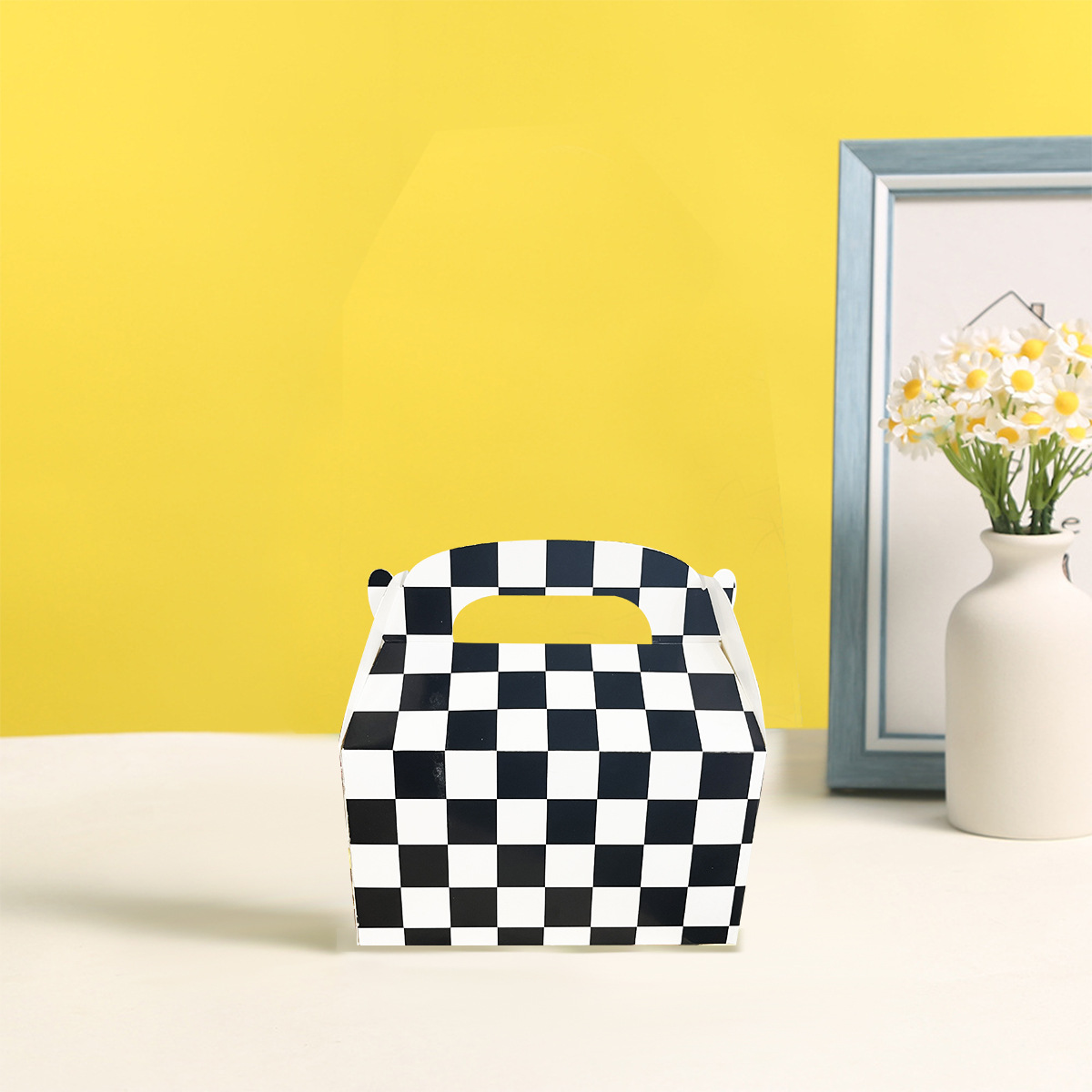 彩色纸盒生日派对节日儿童节生日糕点糖果蛋糕打包盒纸盒6个