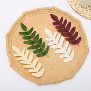 Home simulation green plant accessories velvet cloth single centipede leaf photography furnishings props simulation leaf