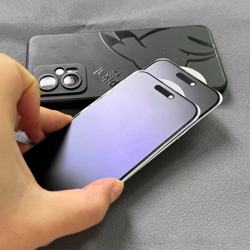 适用于iPhone17promax苹果17Air丝印一体防尘磨砂防窥紫光钢化膜|undefined