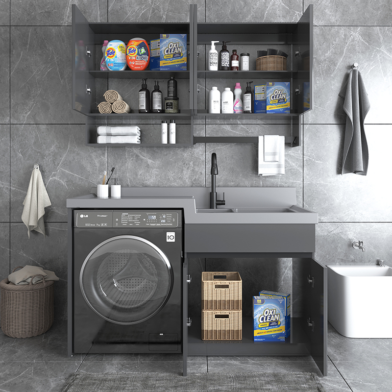 Lavadora, lavabo de panal, lavabo de balcón, lavabo integrado, lavabo de tambor combinado, mesa de lavandería image 3