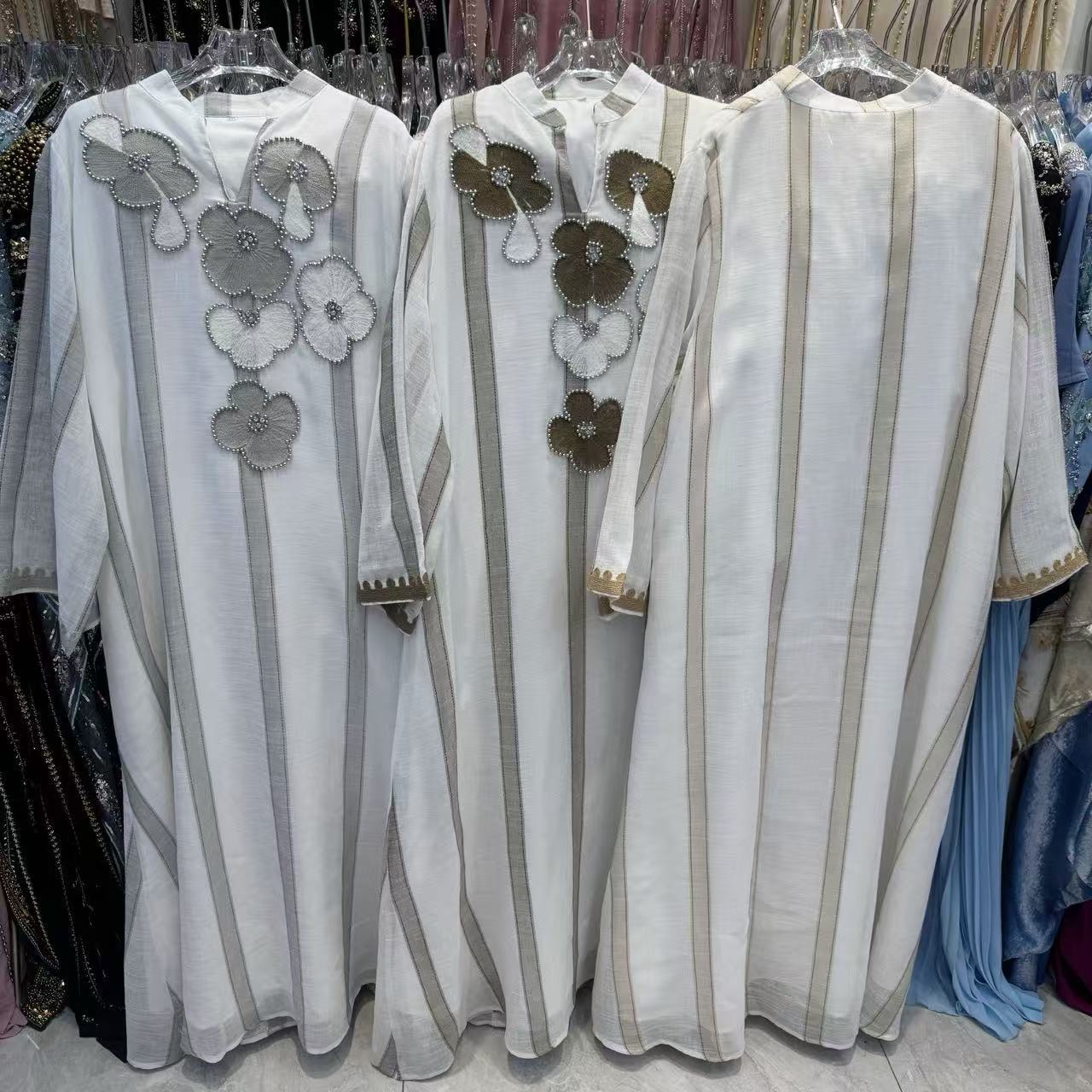 2026 New Middle Eastern Loose Plus Size Dress For Women, Heavy Embroidery Beaded Floral Gown, Elegant Long Robe_ecoleips.com