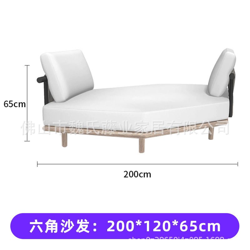 Sofá de tejido de cuerda al aire libre a prueba de agua y protección solar villa patio sofá de vid de madera sólida sofá de esquina combinación de mesa de té
