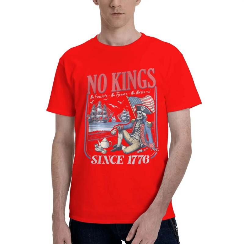 Men's Vintage No Kings No Fascists No Tyrants No Nazis since 1776 T-Shirt Cotton