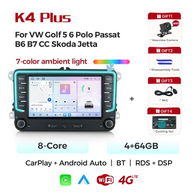 DVD Navigation Golf 5 6 Polo Passat - k102-7inch-8-core-464-4gi-version