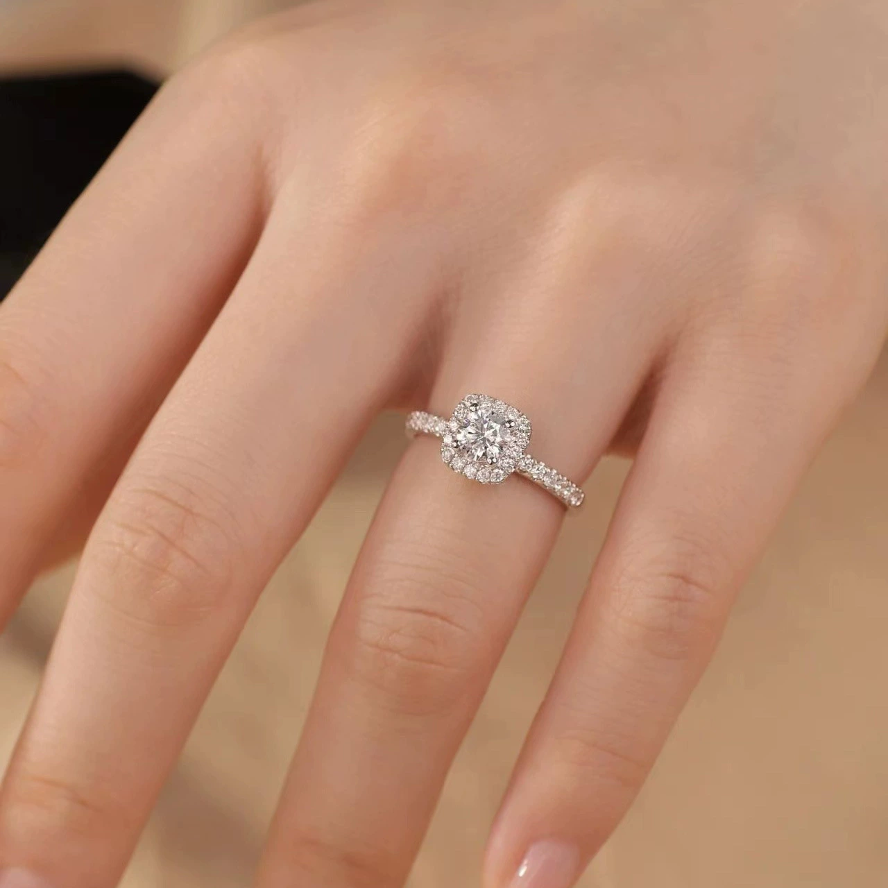 (Cross-border trading), classic wedding ring, ring with stone with zircon, women's style, 1 carat