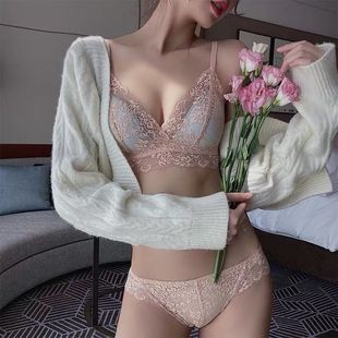 Lace Beauty~ Girl's Underwear, Women's Thin Summer Sexy Small Chest Push-Up Bra Without Underwire, Breathable