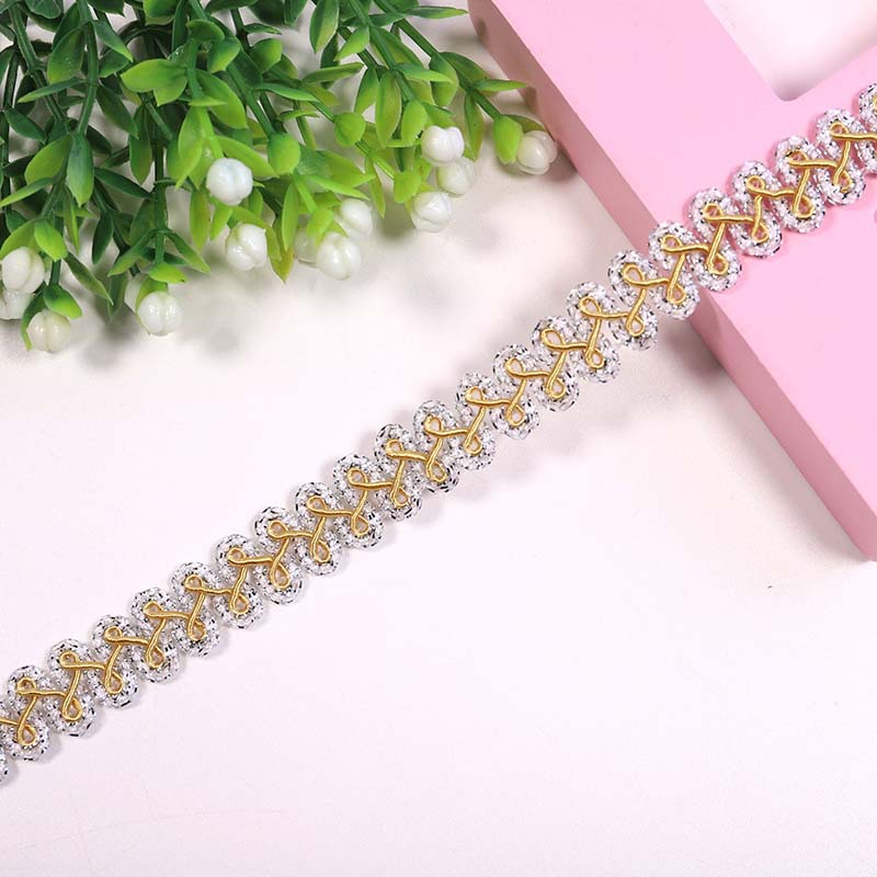 Spot 1.2cm color oro y plata accesorios de encaje accesorios de ropa 32 colores ciempiés borde de espigan encaje