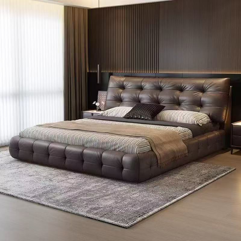 Lawrence Cloud Bed Modern Leather Bed Simple Wedding Bed New High-End Home Use Italian Style Storage High Box Double Bed Lawrence Cloud Bed Modern Leather Bed Simple Wedding Bed New High-End Home Use Italian Style Storage High Box Double Bed