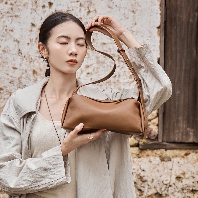 Nalan Du Bag for Women 2026 New Crossbody Bag White High-End Boston Pillow Bag Summer Genuine Leather Women's Bag