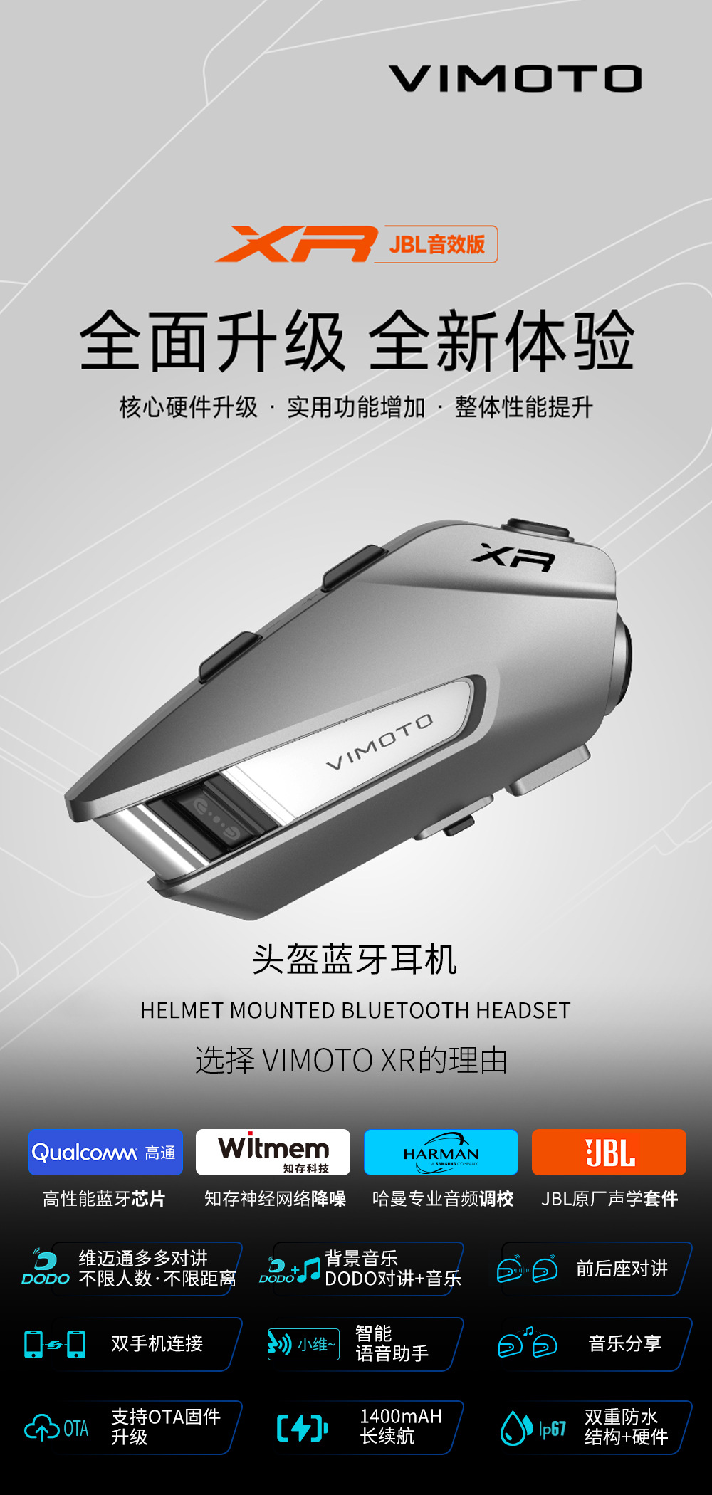 Suitable for Vimoto V Other 0X V Other 0S V9S V9X Motorcycle Helmet Bluetooth Headset Full Helmet