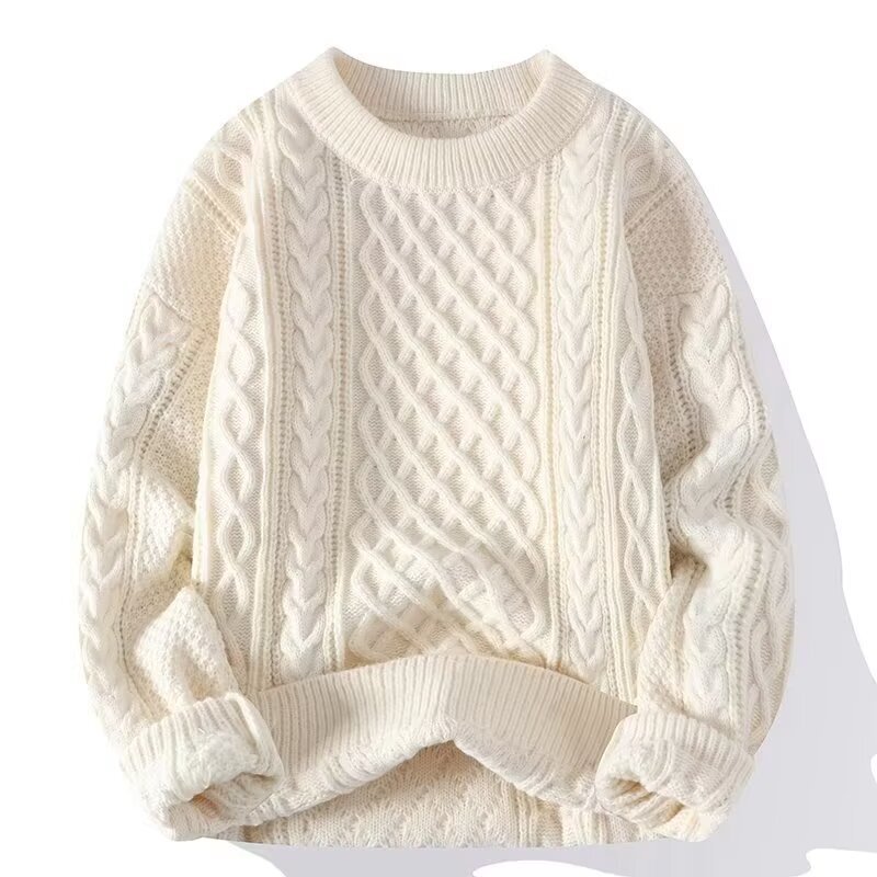 Cross-Border Red Sweater for the Year of Birth, Autumn and Winter Men's Lazy Style Thick Cable Knit Sweater Jacket, Couple's Knitwear in Stock Cross-Border Red Sweater for the Year of Birth, Autumn and Winter Men's Lazy Style Thick Cable Knit Sweater Jacket, Couple's Knitwear in Stock