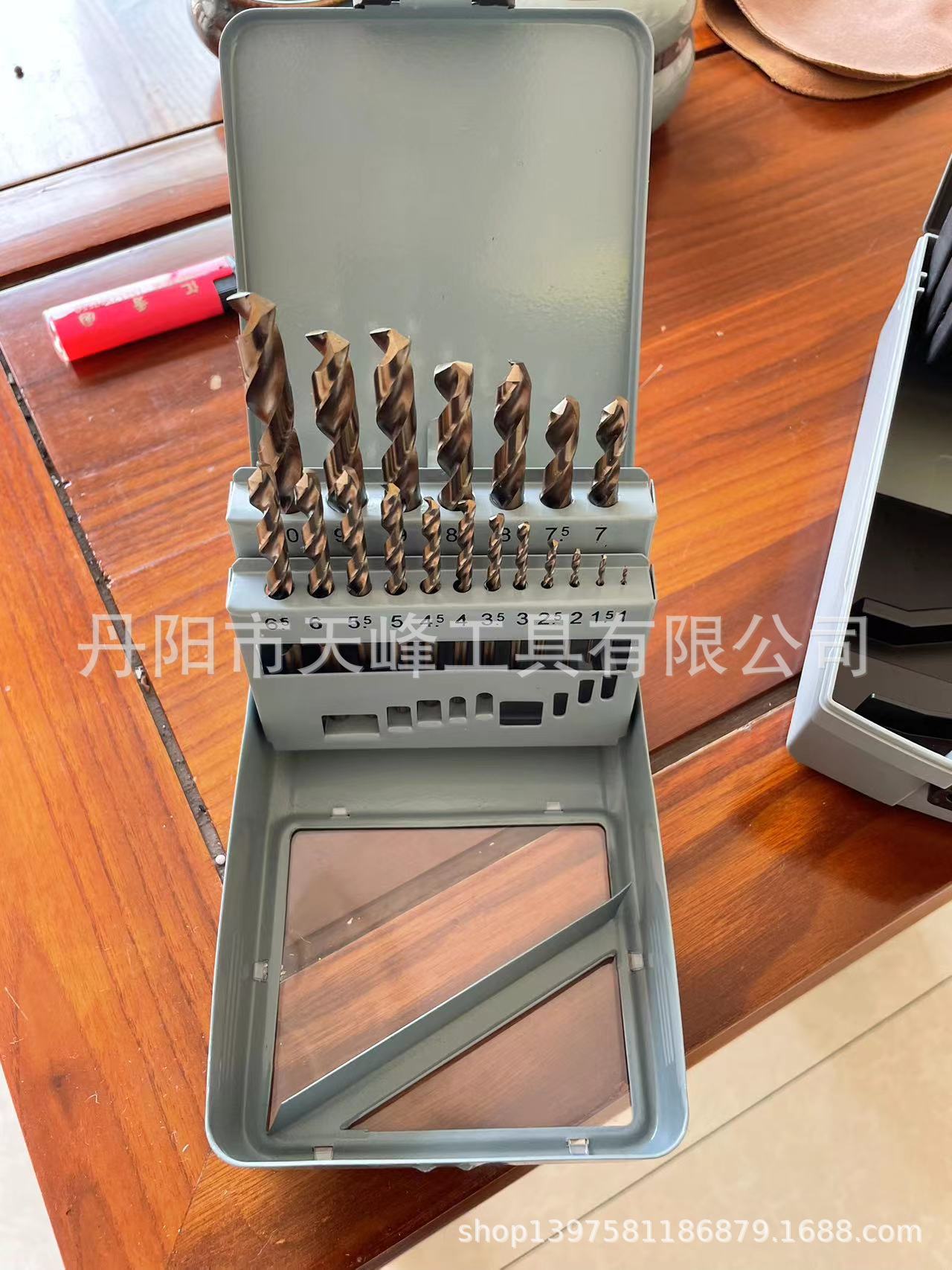厂家直销 HSS高速钢M2材质 19PC 全磨制麻花钻 钻头 套装 铁盒包
