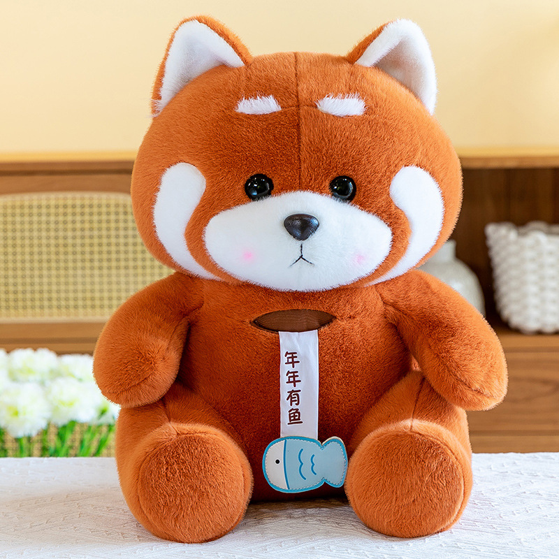 Cute and quirky raccoon plushie, little panda doll, sleep pillow—perfect birthday gift for girls! Soft, cuddly raccoon toy.