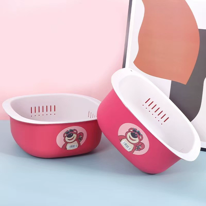 Двухслойная креативная кухонная корзина для мытья овощей