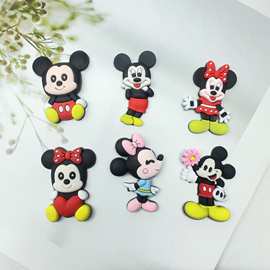 大号卡通米老鼠PVC软胶配件DIY奶油胶手机壳童鞋发夹水杯冰箱贴片