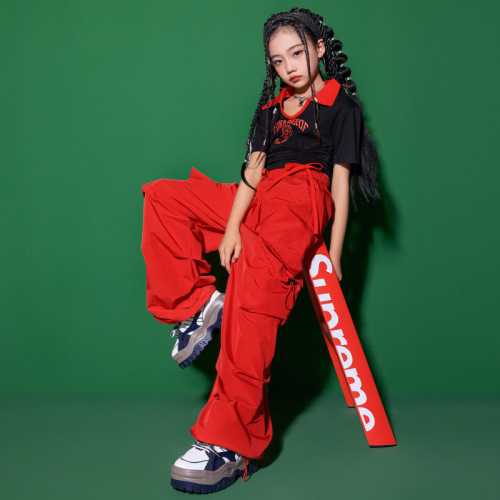 Girls' Jazz Dance Costume Cool Japanese Street Dance Performance Suit Set Children's Hip-Hop Hiphop Fashion Show Stage Trendy