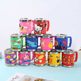 儿童卡通水杯不锈钢可爱家用防摔带盖口杯宝宝幼儿园喝水直饮杯子