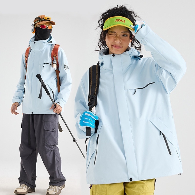 山系三合一男女同款冲锋衣户外抓绒保暖外套防风防水可拆卸登山服|undefined