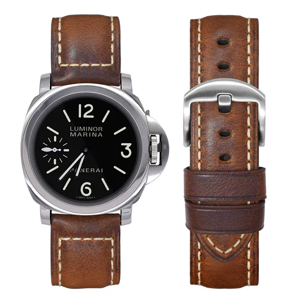 Spot leather watch with oil wax head layer cowhide bracelet 21 22 24 retro watch buckle men's leather strap