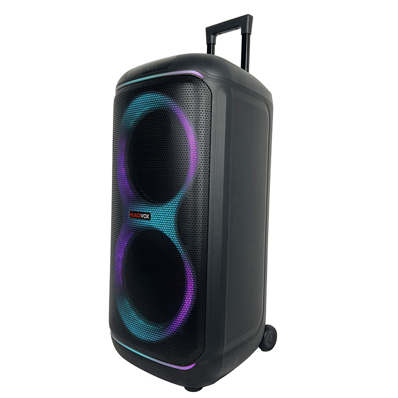 Promoción transfronteriza doble 10 pulgadas 60W altavoces al aire libre mercado de venta de reproducción Bluetooth con micrófono LED luz de atmósfera