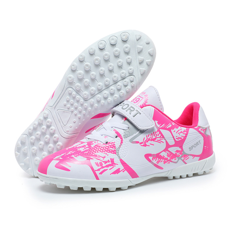 Scarpe da calcio per bambini ShoeGlobe con velcro per ragazzi, TF, studenti delle scuole elementari, ragazze, adolescenti, AG, tacchetti lunghi per bambini più grandi_voghion.com