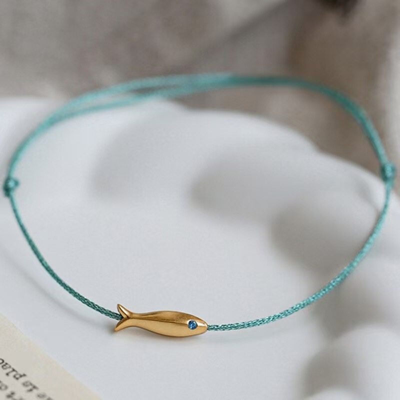 Copper Alloy Koi Simple Bracelet Anklet Fashionable Braided Adjustable Size Copper Alloy Koi Simple Bracelet Anklet Fashionable Braided Adjustable Size