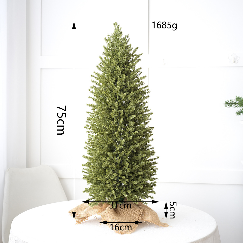 Decoración coreana del árbol de Navidad de escritorio PE flocado árbol de Navidad verde árbol de Navidad ventanas de decoración de la fiesta
