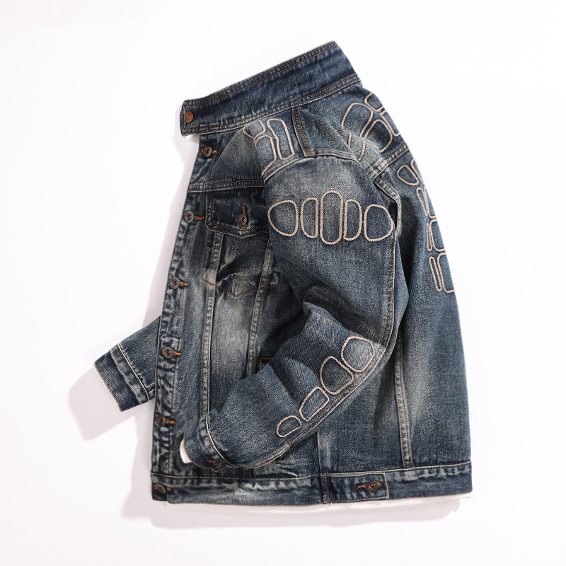 Men's Clothing New spring and autumn workwear denim jacket men's trendy loose jacket men's denim top_voghion.com