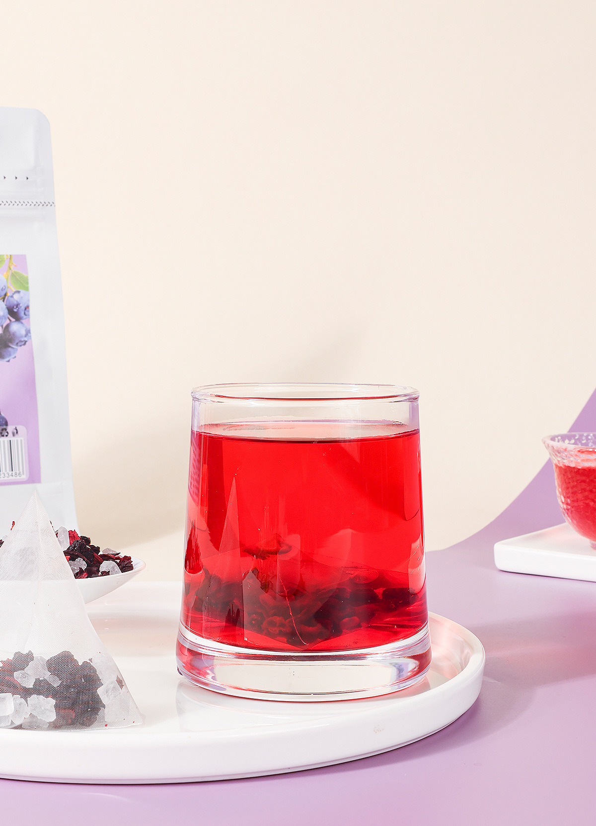 Blueberry Sour Plum Drink Herbal Tea Pack (Suan Mei Tang) — Cold-Brew Fruit & Flower Blend, 15 Sachets quality and texture