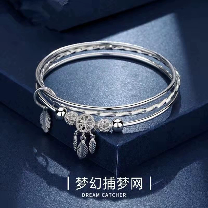 Accessory, women's bracelet, retro universal silver bracelet, silver 999 sample