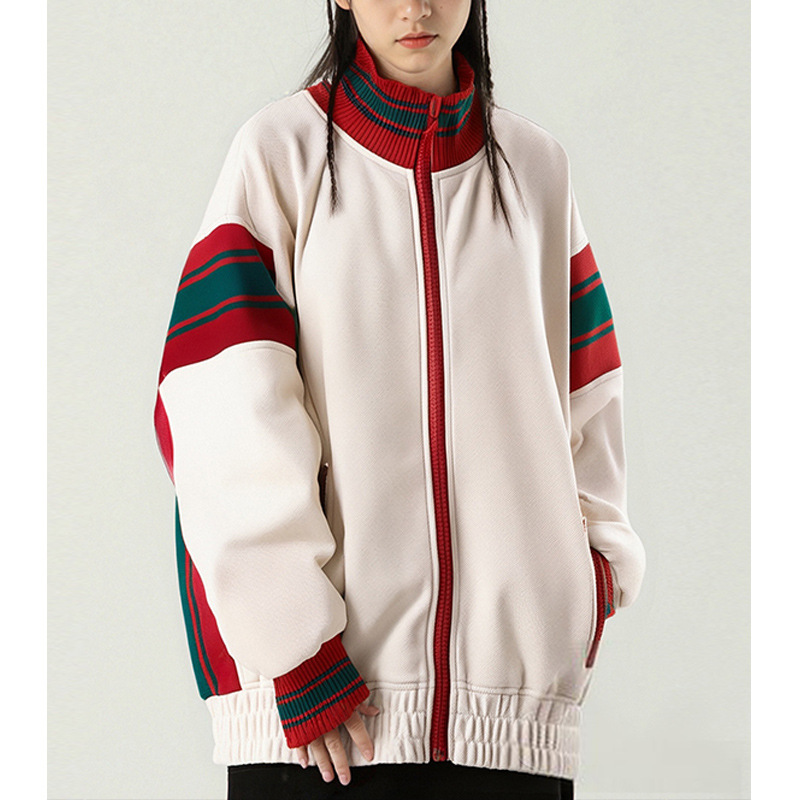 美式休闲棒球服短款外套女2025秋冬新款半高领长袖设计感时尚上衣|undefined