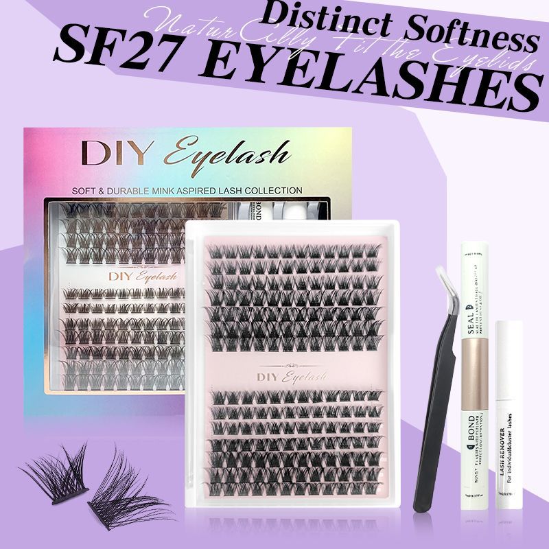 TK美区火爆DIY跨境假睫毛自然浓密睫毛延长套装批发大容量亚马逊