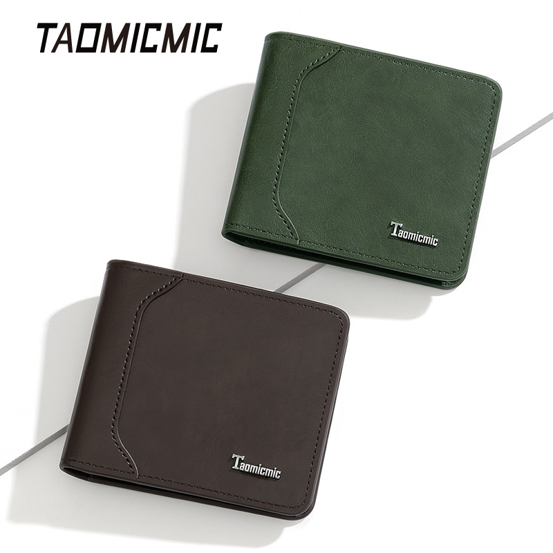 High-end Business Man Short Wallet with Large Capacity, Retro Multi-functional Foreign Trade Multi-Card Design Zero Wallet