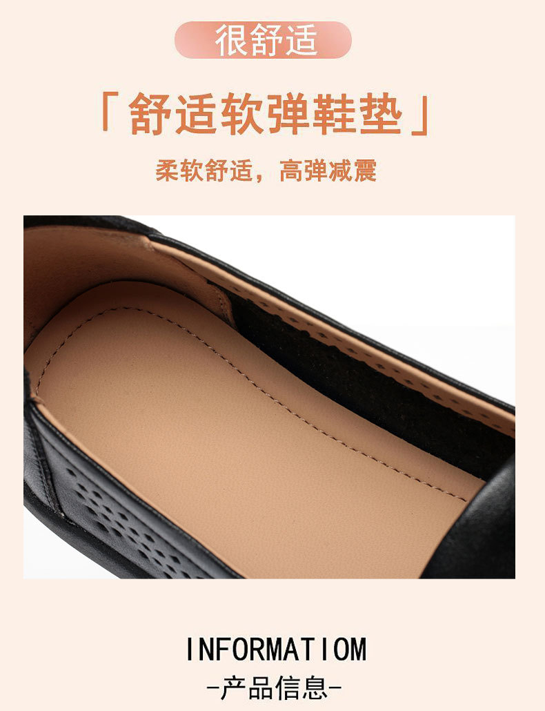 Sandal nữ da bò thật mũi kín đế mềm thoáng khí — màu be chi tiết 7