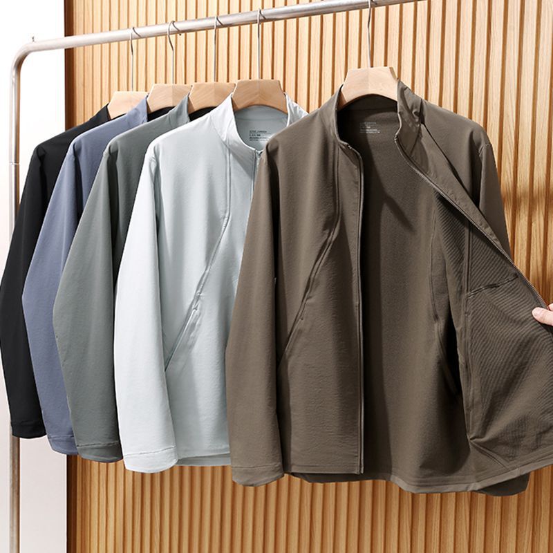 Outdoor Windproof and Water-Resistant~Men's New Spring Breathable Softshell Jacket with Stand-Up Collar, Customizable with Company Logo
