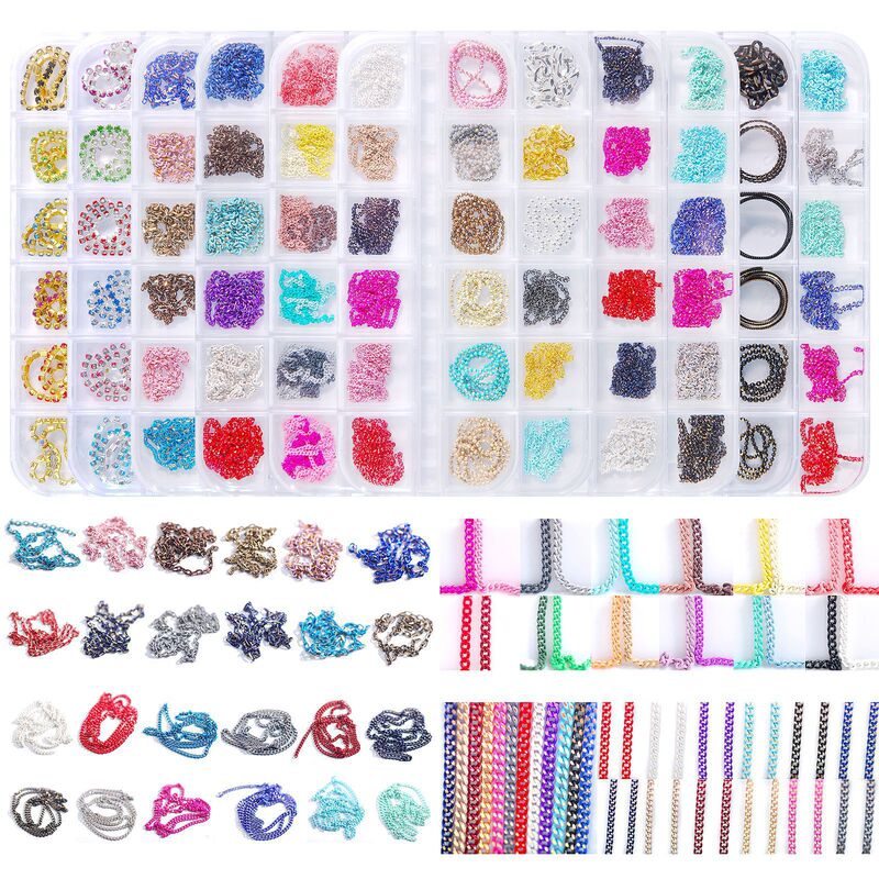 Cross-border Japanese-style nail art chain pearl flower soft pottery 12-grid decorative diy suit 12-grid nail art accessories suit Cross-border Japanese-style nail art chain pearl flower soft pottery 12-grid decorative diy suit 12-grid nail art accessories suit