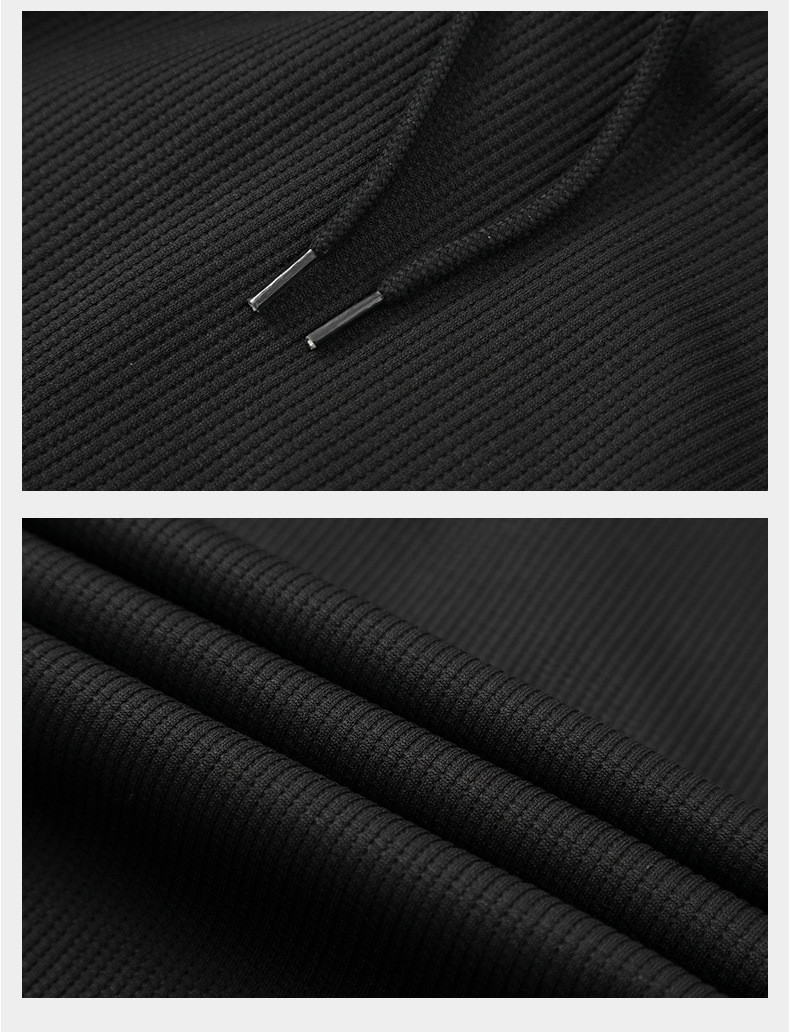 Completo casual da uomo alla moda con colletto alto, giacca, pantaloni a gamba larga, modello cardigan dal design ampio abbinato a pantaloni sportivi_voghion.com