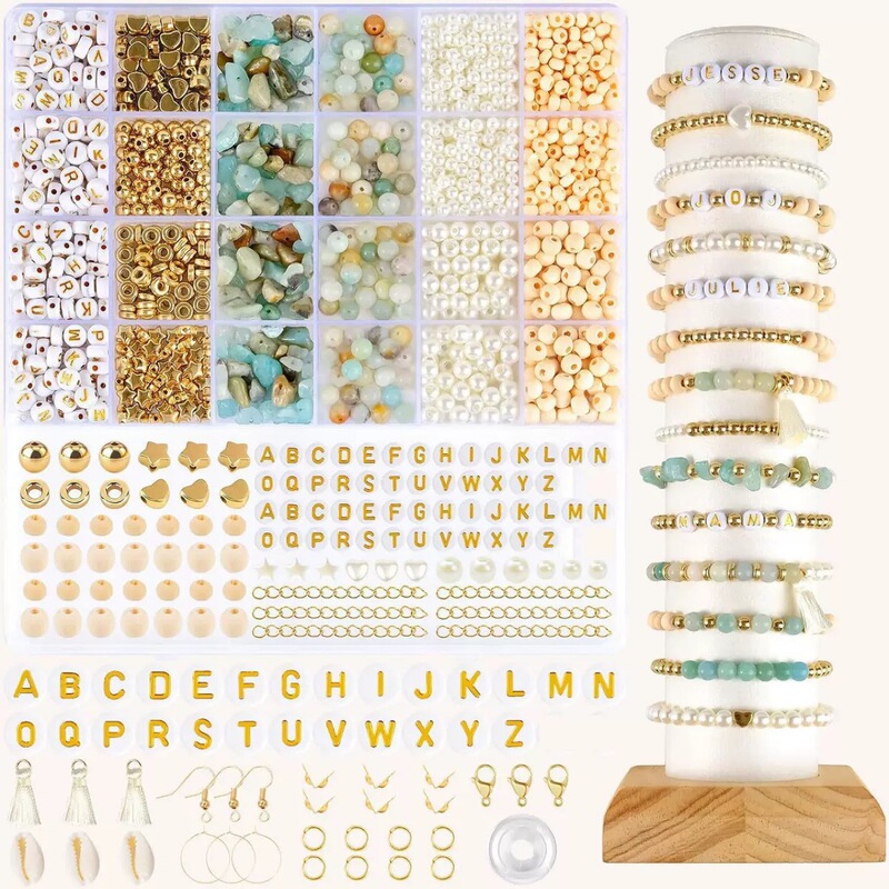 Amazon Natural Stone Jewelry Set DIY Letter Beads Crushed Stone Round Beads Imitation Pearl Beads Bracelet Accessories Boxed Amazon Natural Stone Jewelry Set DIY Letter Beads Crushed Stone Round Beads Imitation Pearl Beads Bracelet Accessories Boxed