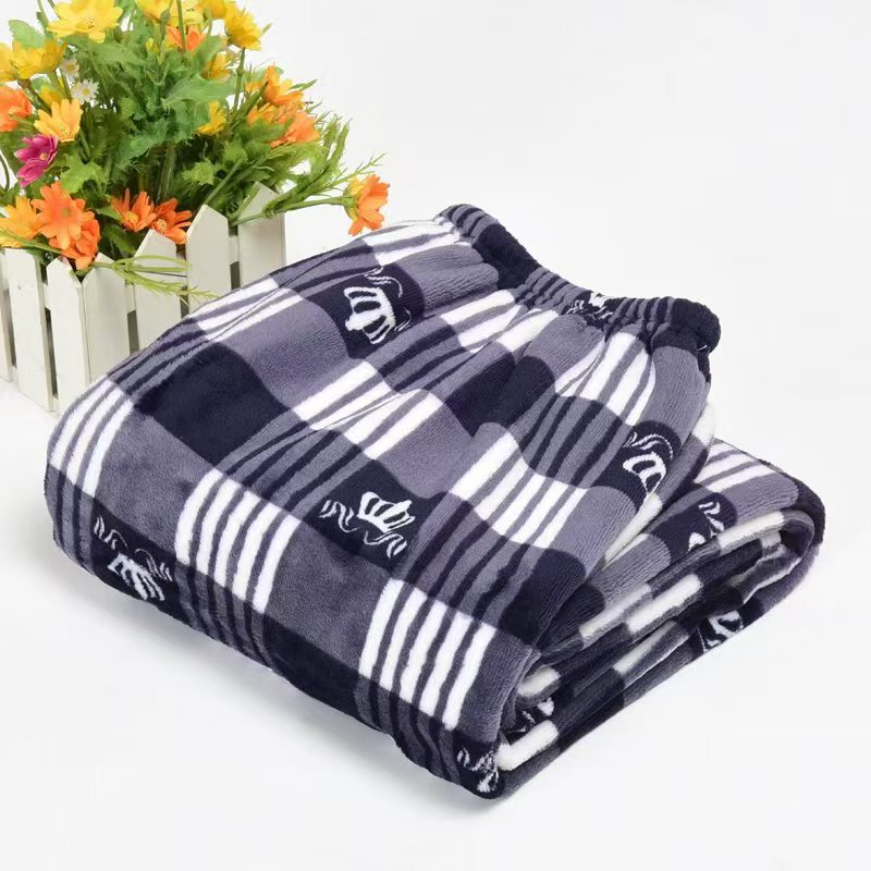 Flannel Pajamas Men's Thick Velvet Pants Winter Home Casual Warm Pants Men's Pajamas