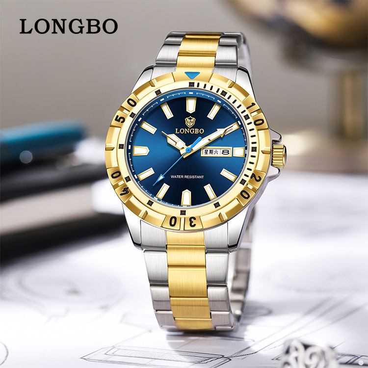 Longbo New Men's Watch Business Luxury Trendy Fashion Wristwatch Tiktok Popular Hot-Selling Direct from Manufacturer